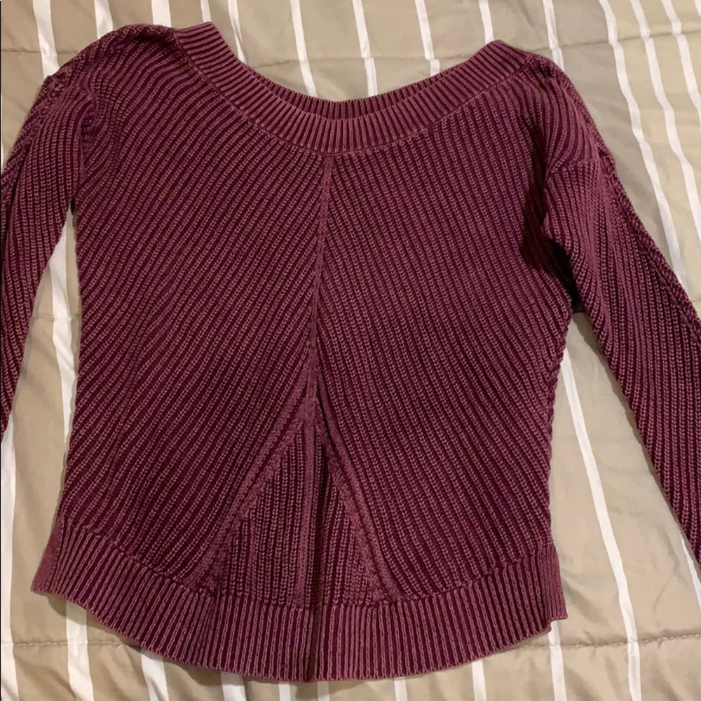 Purple scoop neck long sleeve sweater, xs